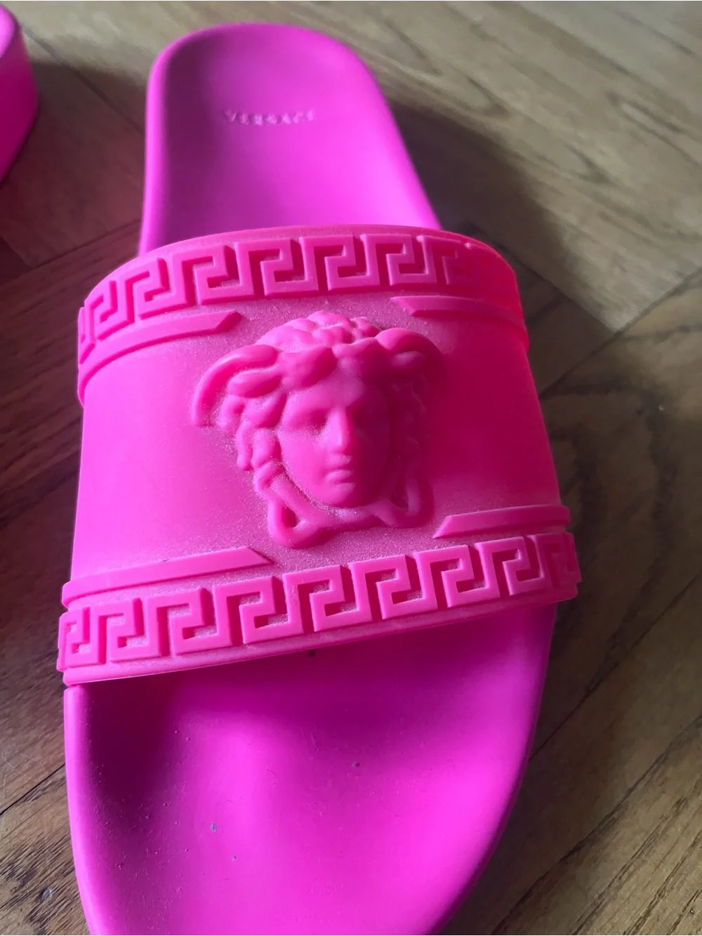 Versace Hot Pink Medusa Slide Sandals